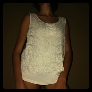 Forever 21 White All Lace Tank Top